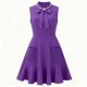 Purple Sleeveless Pearl Bow Dress