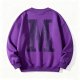Purple "M" Graphic Crew Neck Sweatshirt