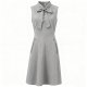 Gray Sleeveless Bow-Collar Dress