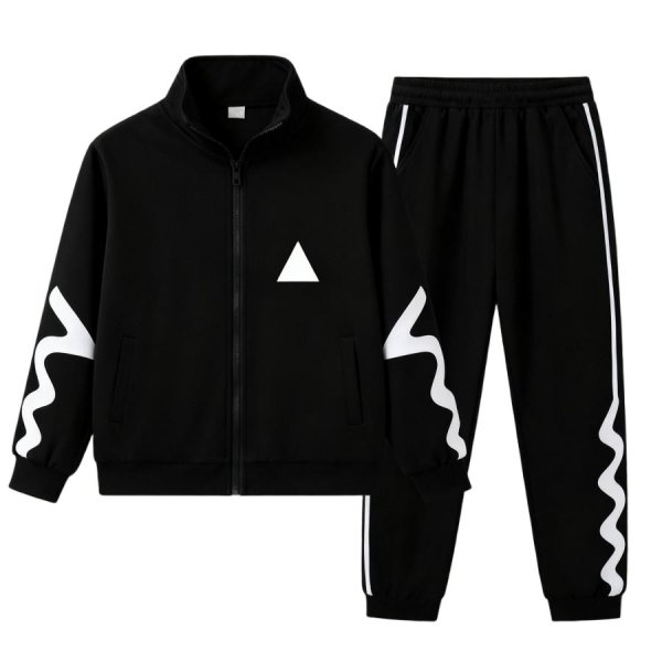 Black & White Triangle Wave Tracksuit