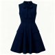 Navy Sleeveless Minimalist Bow Dress