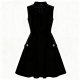 Black Velvet Sleeveless Bow Dress