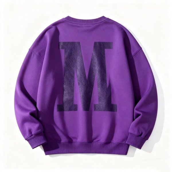 Purple "M" Graphic Crew Neck Sweatshirt