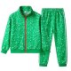 Green & White Pixel Print Tracksuit