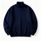 Navy Blue Polka Dot Turtleneck Sweatshirt